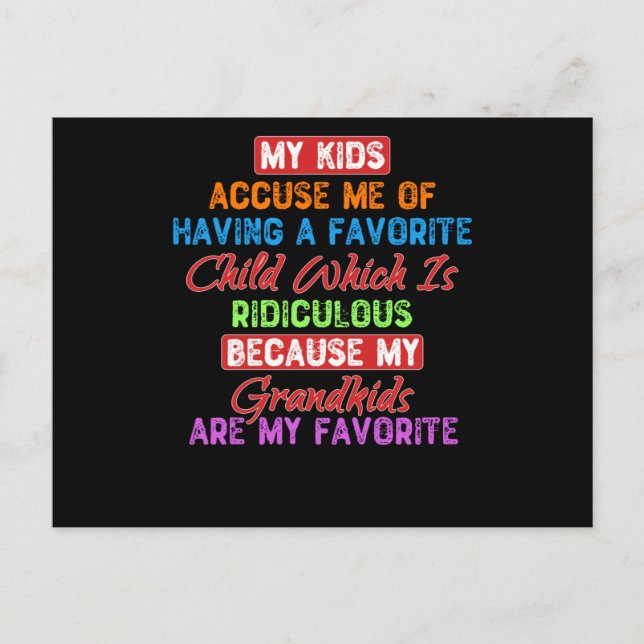 Postal Mis nietos favoritos (Anverso)