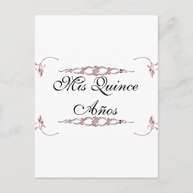 Postal Mis quince años (Anverso)