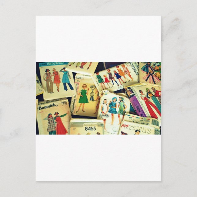 Postal mis viejos patrones de costura (Anverso)