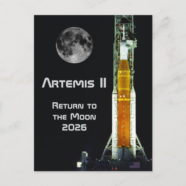 Postal Misión Artemis II a la Luna (Anverso)