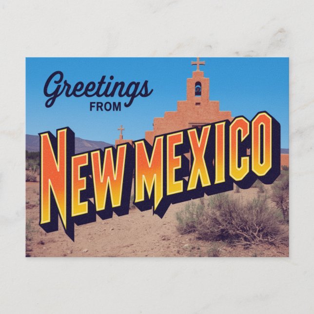 Postal Misión de Adobe de Nuevo México (Anverso)
