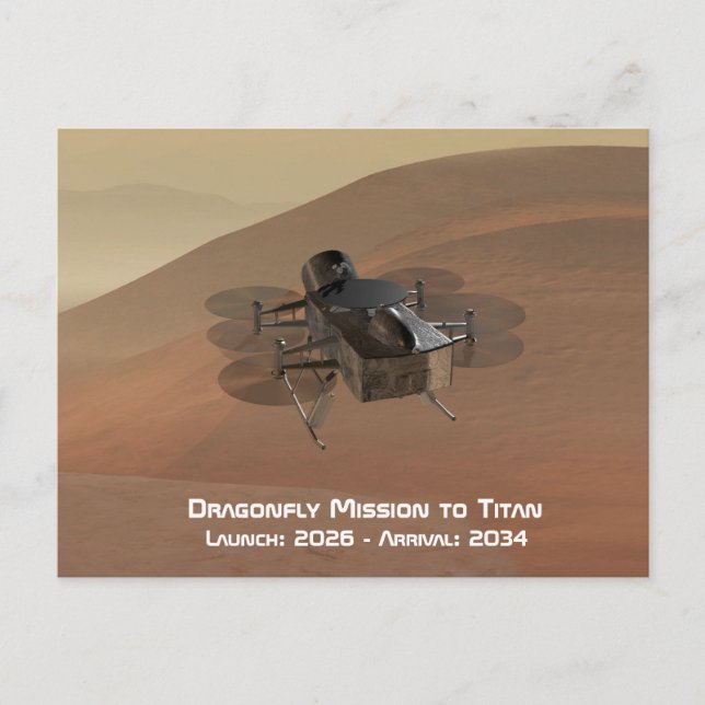 Postal Misión de la libélula a Titán (Anverso)