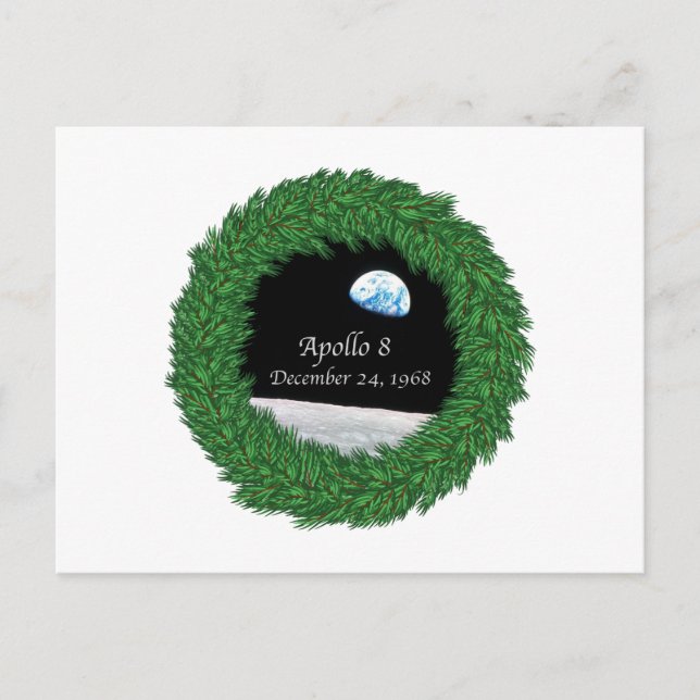 Postal Misión de la Víspera de la Luna de Apolo 8 (Anverso)