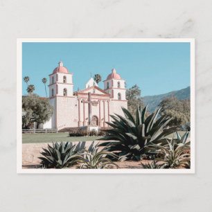 Postal Misión de Santa Bárbara California Retro