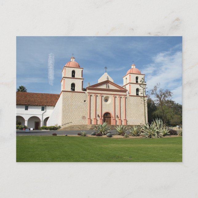 Postal Misión Española Santa Barbara, California (Anverso)
