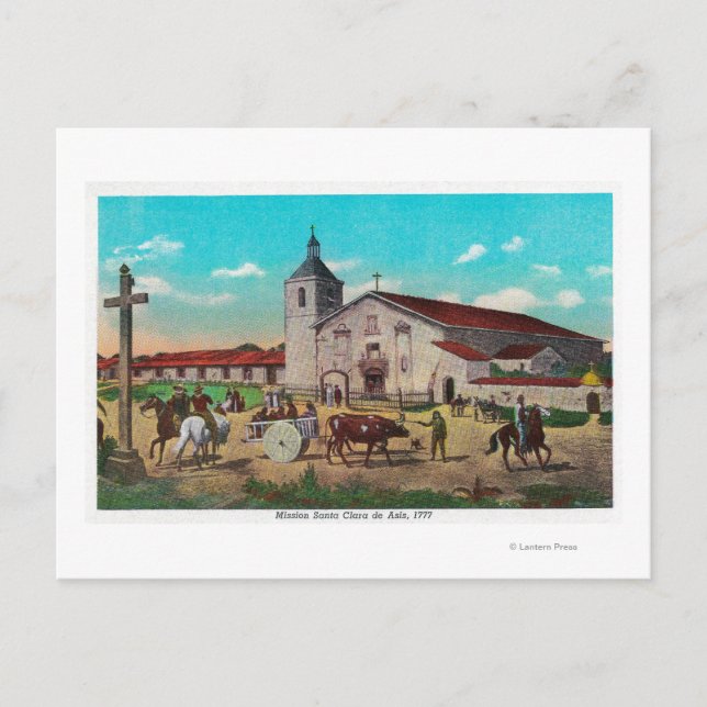 Postal Misión Santa Clara de Asis Santa Clara, CA (Anverso)