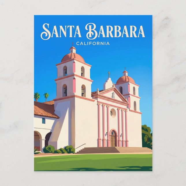 Postal Misión Vieja de Santa Bárbara EE. UU. (Anverso)