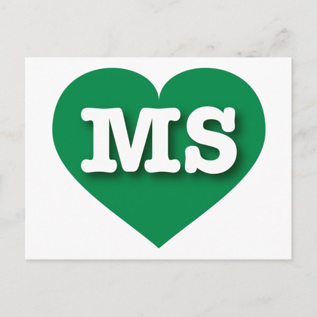 Postal Misisipi Green Heart - Amo a la MS (Anverso)
