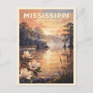 Postal Misisipi Viajes Vintage USA