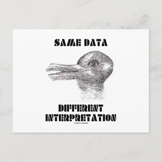 Postal Misma Interpretación de Datos Diferentes (Conejo P (Anverso)