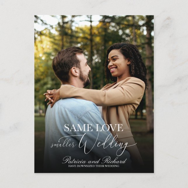 Postal Mismo amor Boda de tamaño reducido simple elegante (Anverso)