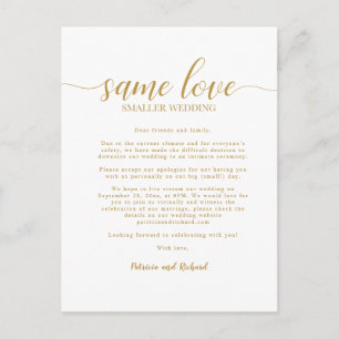 Postal Mismo amor Boda menor tamaño Boda oro menor