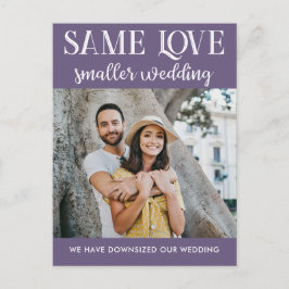 Postal Mismo amor boda menor tamaño foto simple