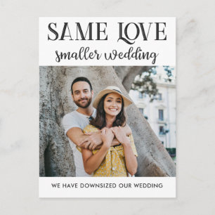 Postal Mismo amor boda menor tamaño foto simple