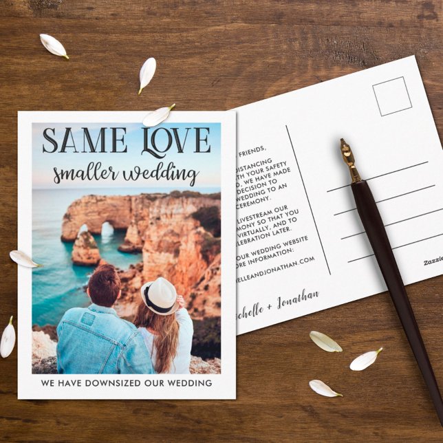 Postal Mismo amor boda menor tamaño foto simple (Subido por el creador)