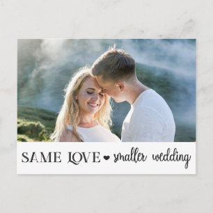 Postal Mismo amor boda menor tamaño foto simple