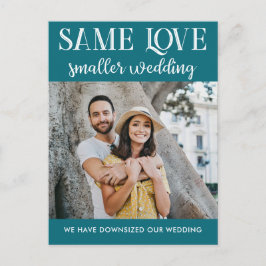 Postal Mismo amor boda menor tamaño foto simple