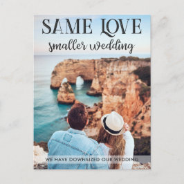 Postal Mismo amor boda menor tamaño foto simple abajo p