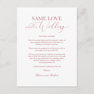 Postal Mismo Amor Boda Pequeña Simple Elegante