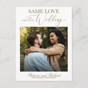 Postal Mismo Amor Reducir Boda Simple Elegante Foto Po