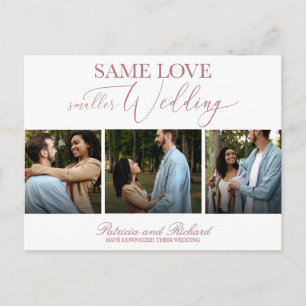 Postal Mismo Amor Reducir Tamaño Boda Simple Elegante 3 F