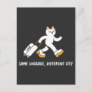 Postal Mismo equipaje diferente ciudad Gato viajero diver