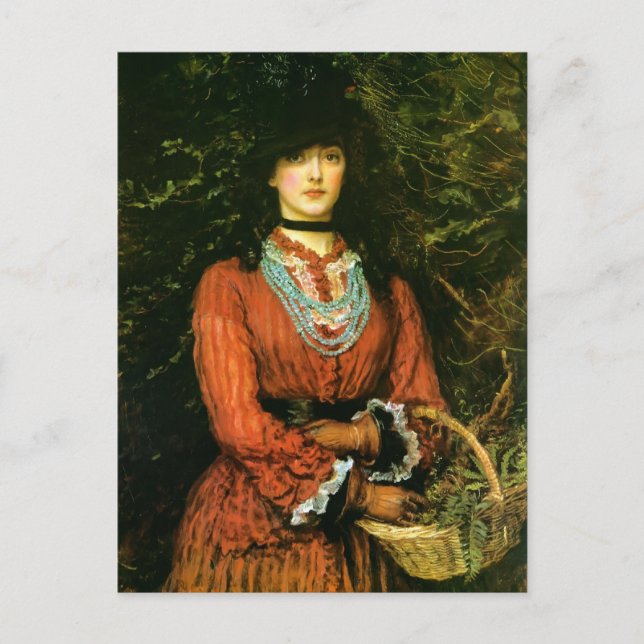 Postal Miss Eveleen Tennant por John Everett Millais (Anverso)