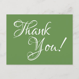 Postal Miss Green y White Calligraphy Gracias