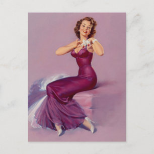 Postal Miss Iris Con Vestido De Belleza