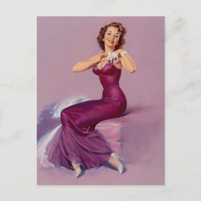 Postal Miss Iris Con Vestido De Belleza (Anverso)