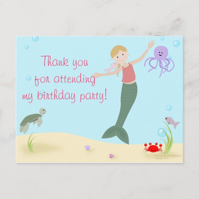 Postal Miss Mermaid Fiesta Gracias (Anverso)