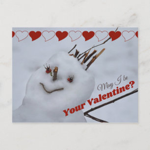 Postal Miss Snowman enamorada CC1199 Divertido Valentine