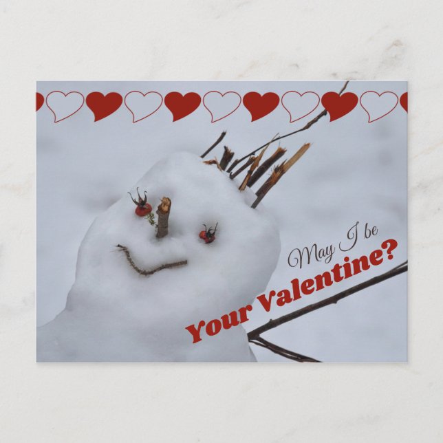Postal Miss Snowman enamorada CC1199 Divertido Valentine (Anverso)