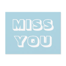 Miss You, azul claro blanco moderno negrita