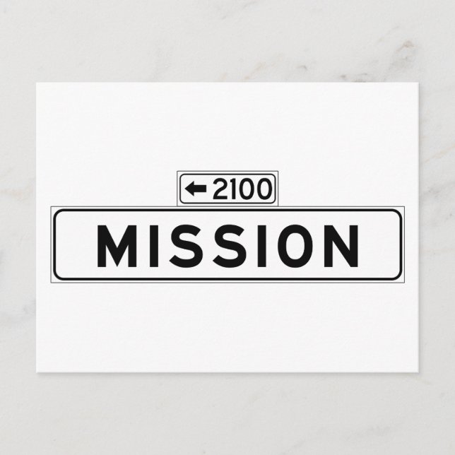 Postal Mission St, Rótulo de la calle San Francisco (Anverso)