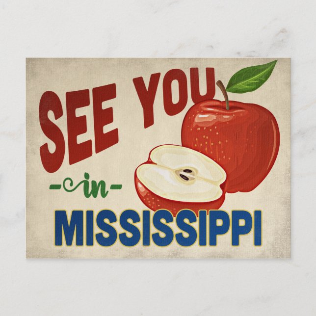 Postal Mississippi Apple - Viaje Vintage (Anverso)