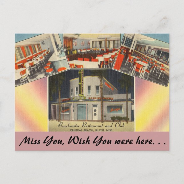 Postal Mississippi, Beach Restaurant & Club (Anverso)