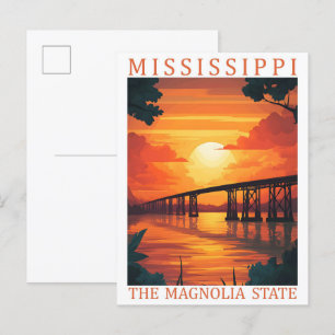 Postal MIssissippi el Magnolia State USA Travel Place