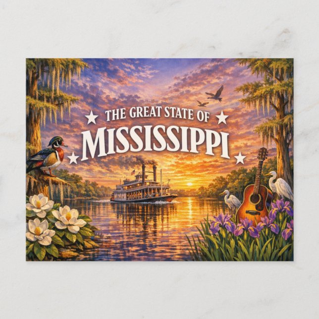 Postal Mississippi Greetings Postcard  (Anverso)