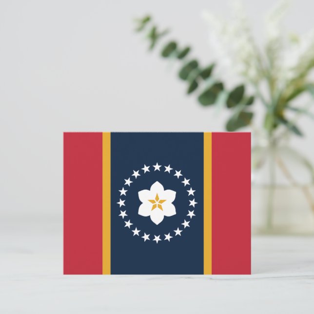 Postal Mississippi: La bandera del estado de Magnolia (Anverso de pie)