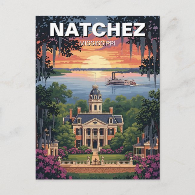 Postal Mississippi Natchez Travel (Anverso)