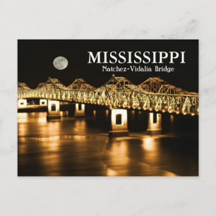 Postal Mississippi Natchez-Vidalia Bridge Gold Moon