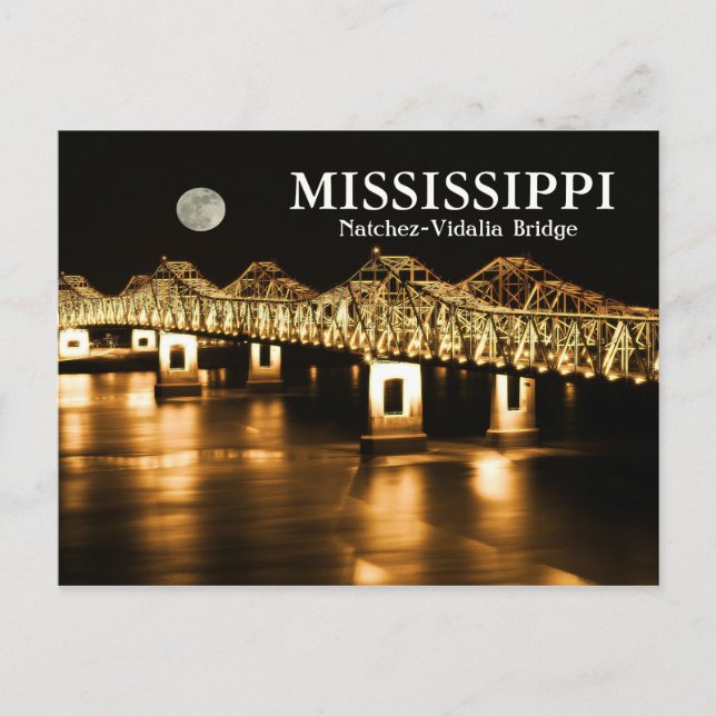 Postal Mississippi Natchez-Vidalia Bridge Gold Moon (Anverso)