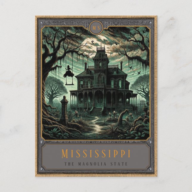 Postal Mississippi | Postcarta de arte gótico (Anverso)