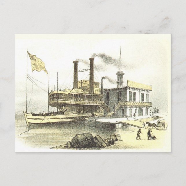 Postal Mississippi Steamboat City de Memphis, 1860 (Anverso)