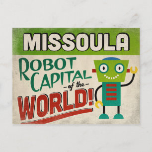 Postal Missoula Montana Robot - Gracioso Vintage