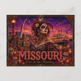 Postal Missouri Día de los Muertos Retro