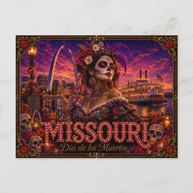 Postal Missouri Día de los Muertos Retro (Anverso)