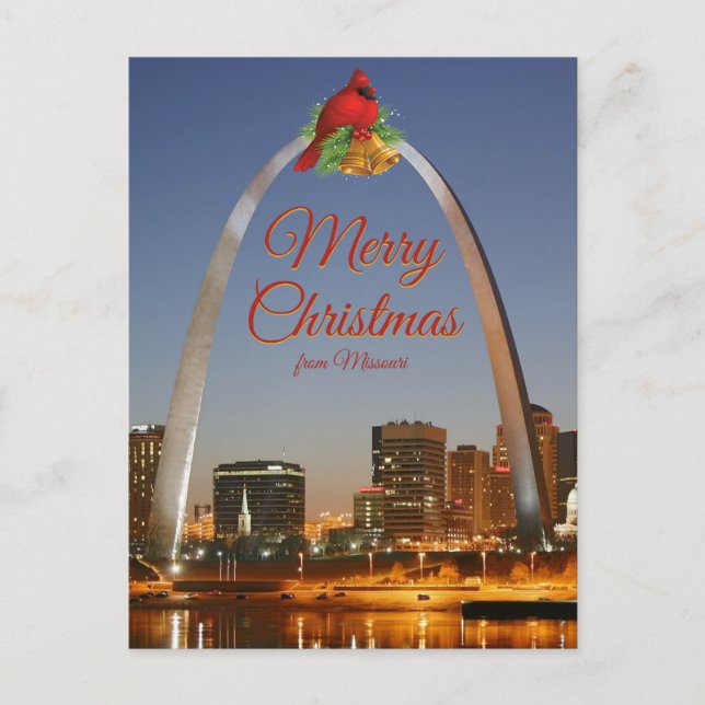 Postal Missouri Gateway Arch Feliz Navidad (Anverso)