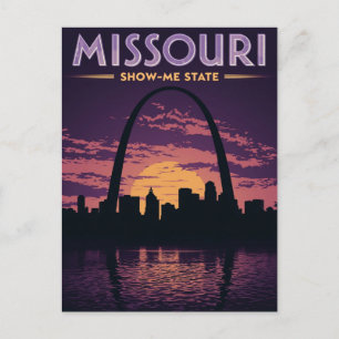Postal Missouri Show-Me State St. Louis Arco Atardecer
